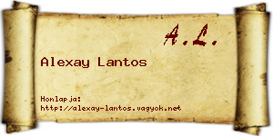 Alexay Lantos névjegykártya